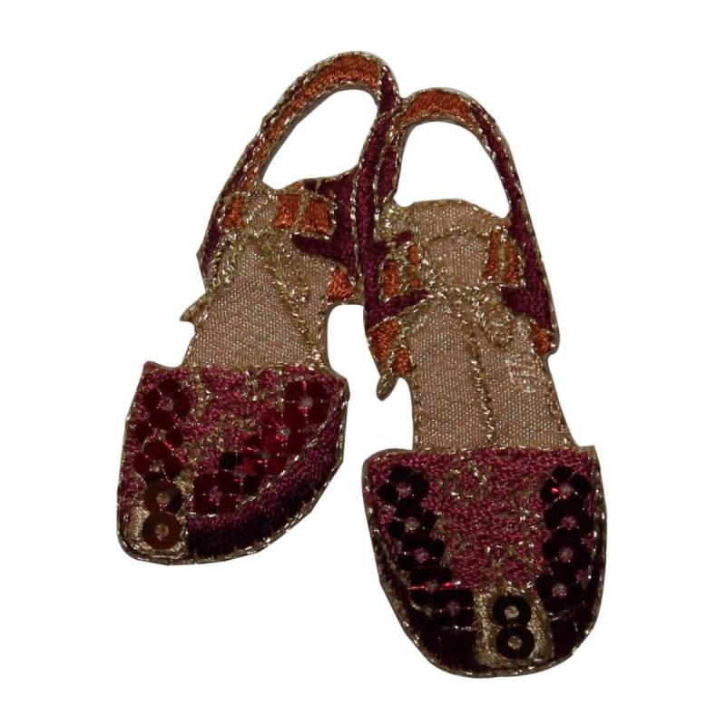 Id 8423 Pailletten Ruby Hausschuhe Aufnäher Sandalen Mode Bestickt Applikation Zum Aufbügeln von YourPatchStore