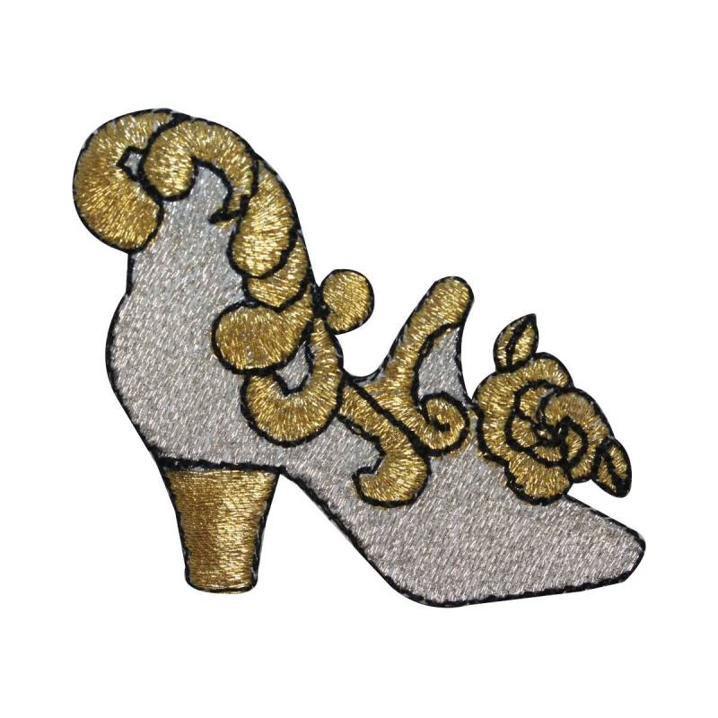 Id 8553 Silber Fersen Patch Tanzschuh Gesticktes Aufnäher Zum Aufbügeln von YourPatchStore