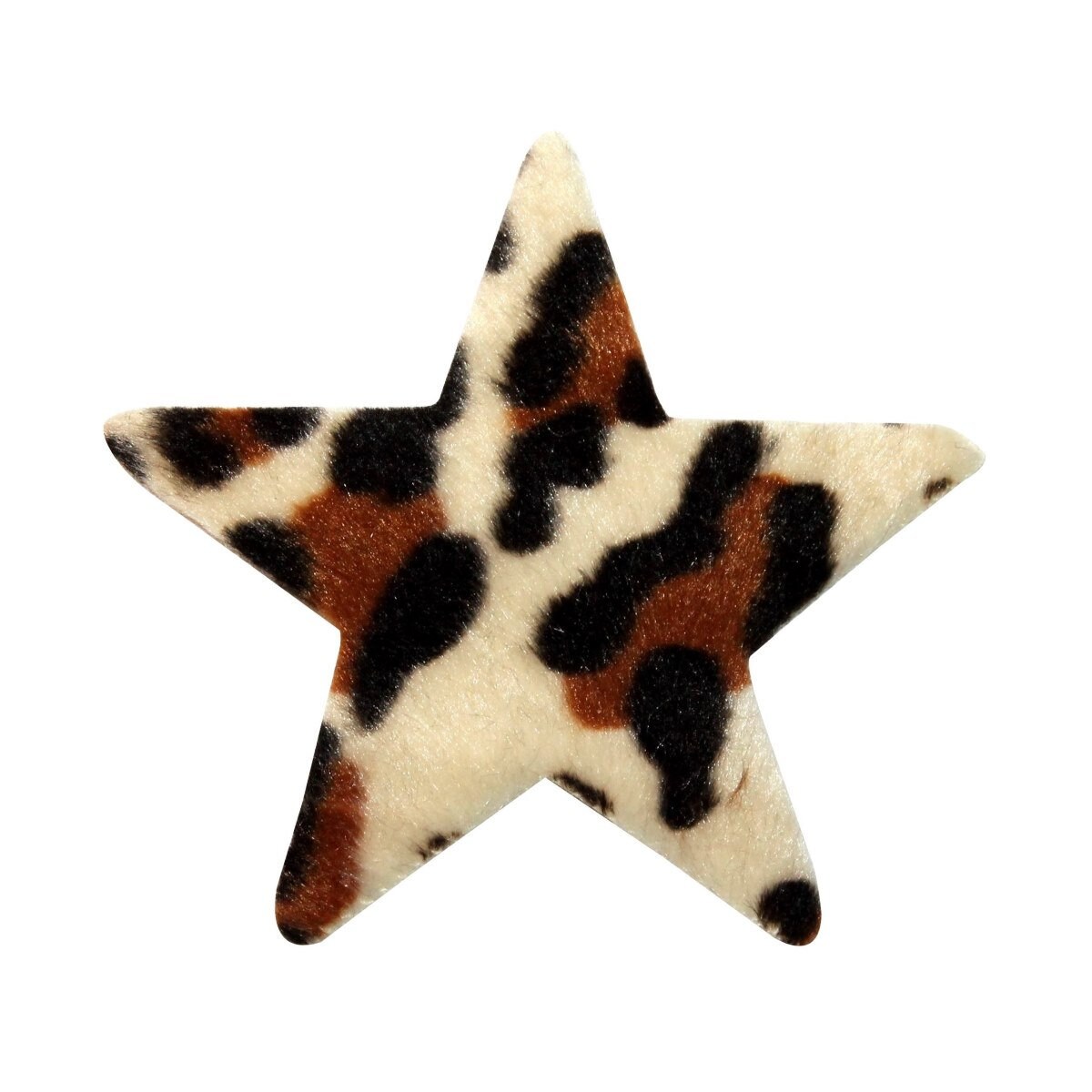 Id 9063 Fuzzy Leopard Print Stern Aufnäher Handwerk Form Symbol Filz Applikation von YourPatchStore