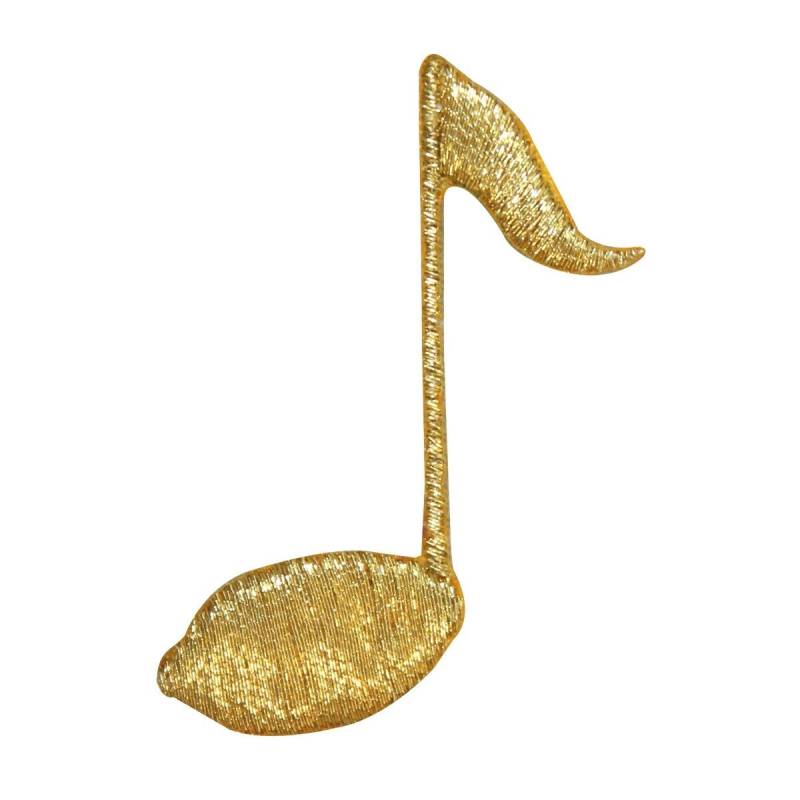 Id 9164 Gold Achtelnote Aufnäher Tonhöhe Symbol Gestickte Applikation Zum Aufbügeln von YourPatchStore