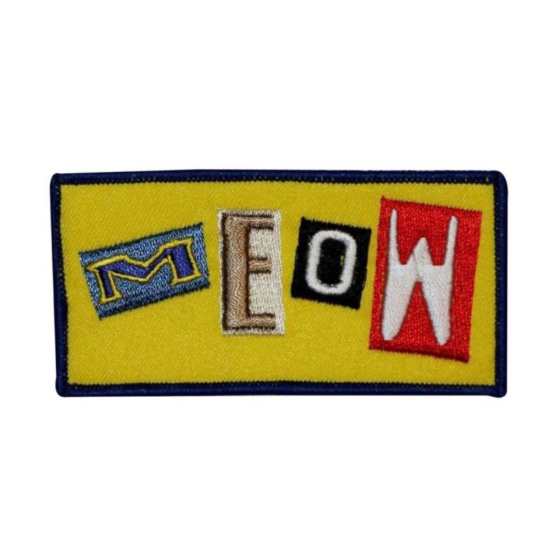Miau Katze Name Tag Patch Kitty Kätzchen Symbol Gesticktes Eisen Auf Applikation von YourPatchStore