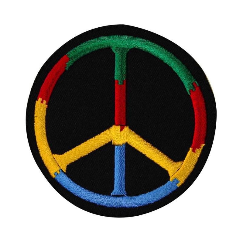 Multi Color Peace Zeichen Patch Hippie Groovy Love Gesticktes Eisen Auf Applikation von YourPatchStore