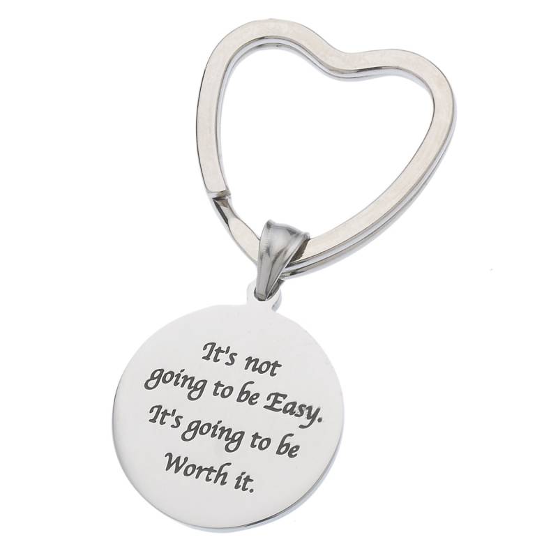 Edelstahl-Schlüsselanhänger "Es Wird Nicht Einfach Sein Wert Sein" Inspirierende Schlüsselanhänger von YourPerfectGiftShop
