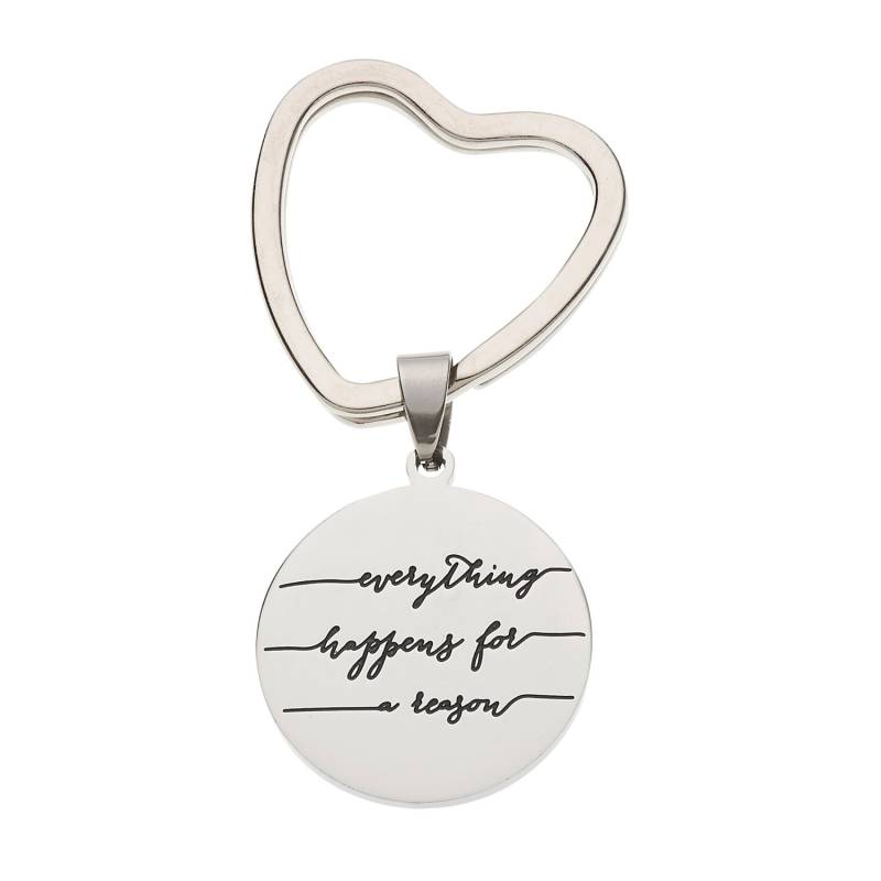 Edelstahl Schlüsselanhänger "Everything Happens For A Reason" Motivierender Schlüsselanhänger, Inspirierender von YourPerfectGiftShop
