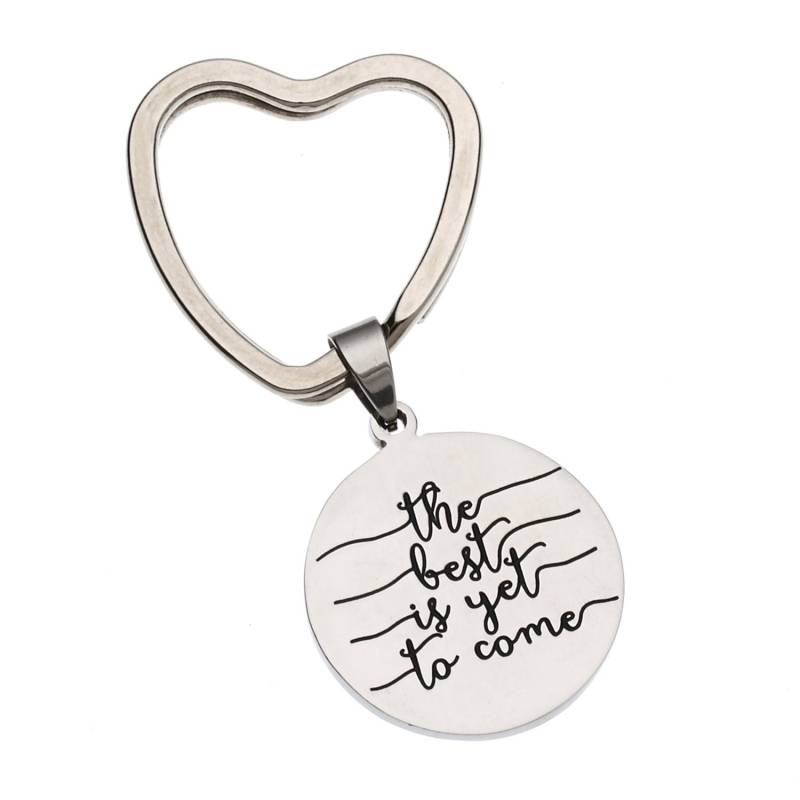Edelstahl Schlüsselanhänger "The Best Is Yet To Come" Inspirierender von YourPerfectGiftShop