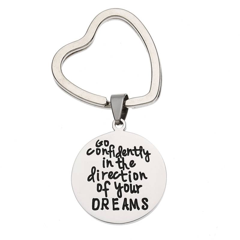 Gehen Sie Selbstbewusst in Richtung Ihrer Träume Inspirierender Schlüsselbund, Schlüsselbund von YourPerfectGiftShop