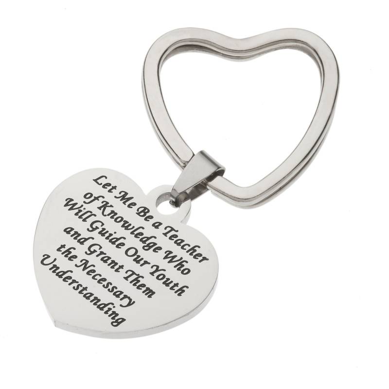 Geschenke Für Lehrer - Hochglanz Edelstahl Lehrerherz Inspirierende Wertschätzung Schlüsselanhänger Und von YourPerfectGiftShop