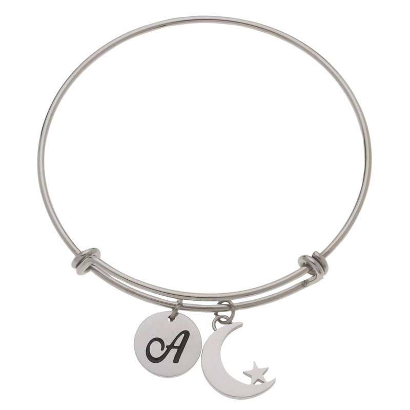 Hoch Poliertes Edelstahl Initial Expandable Wire Armreif Armband, 5, 5 cm von YourPerfectGiftShop