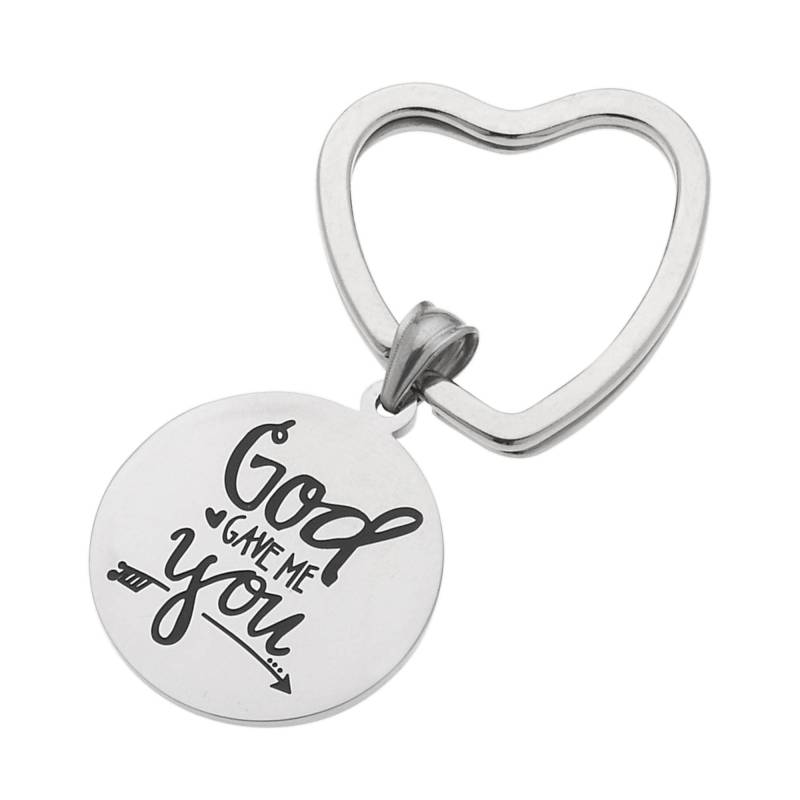 Hochglanzpolierter Edelstahl "God Gave Me You" Inspirierender Schlüsselanhänger von YourPerfectGiftShop