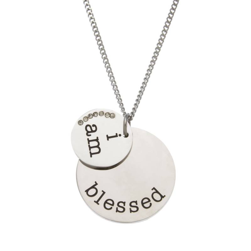 "Hochglanzpolierter Edelstahl "I Am Blessed" Anhänger Halskette Mit Cz, Blessed Jewelry." von YourPerfectGiftShop