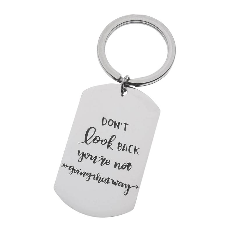 Inspirierender Schlüsselanhänger Don't Look Back You're Not Going That Way Ermutigung Hundeanhänger Motivation von YourPerfectGiftShop