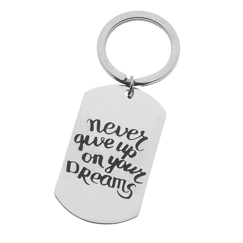 Inspirierender Schlüsselanhänger Never Give Up On Your Dreams Ermutigung Hundeanhänger Motivation von YourPerfectGiftShop