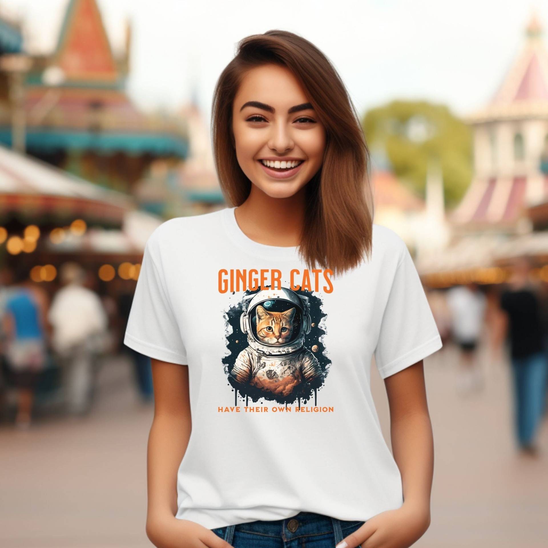 Ginger Cats Have Their Own Religion T-Shirt, Cat Lovers, Humor, Unique Design, Crazy Lady, Eye-Catching Conversation Starter Ginger Cats Have Their Own Religion T-Shirt, Cat Lovers, Humor, Unique Design, Crazy Lady, Eye-Catching Conversation Starter von YourPixelStudio