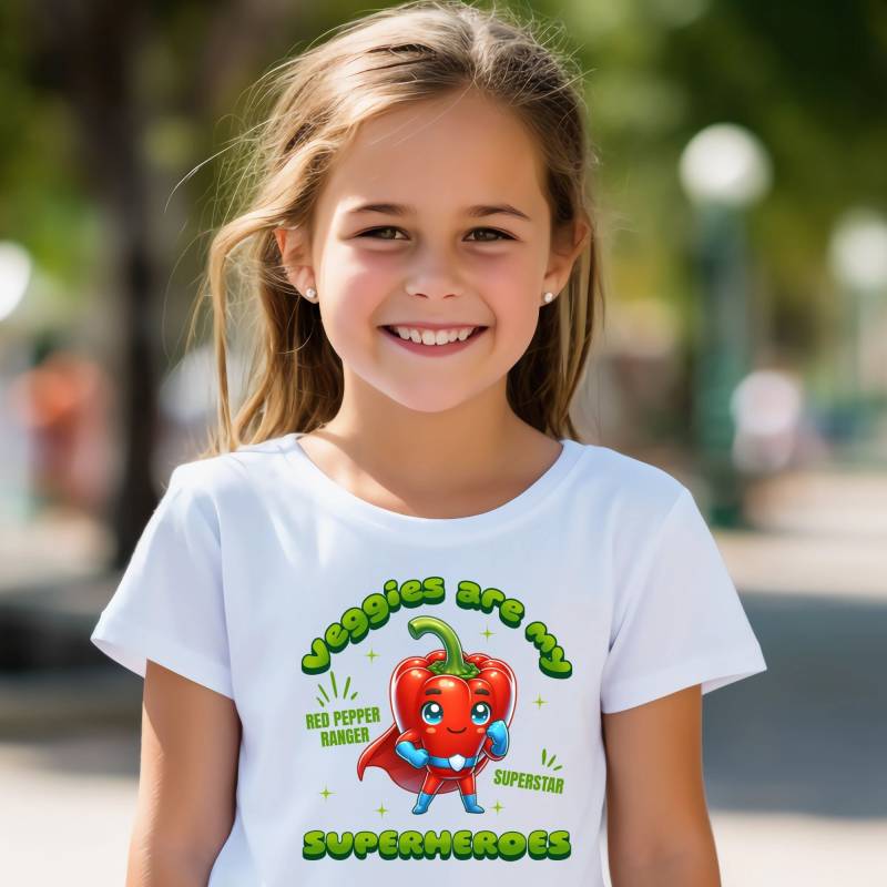 Veggies Are My Superheroes Kids T-Shirt Kindergarten School Enrolment Birthday Funny Eat Your Veggies von YourPixelStudio