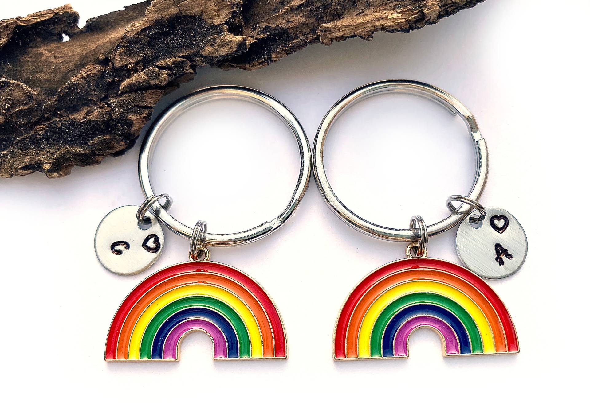 Set Mit 2 Regenbogen-Schlüsselanhängern, Regenbogen-Bester-Freund-Schlüsselanhänger Für 2, Regenbogen-Freundschafts-Schlüsselanhänger Set, Bff von YourSpecialCharms