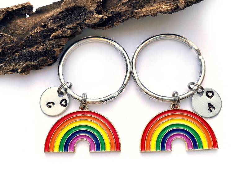 Set Mit 2 Regenbogen-Schlüsselanhängern, Regenbogen-Bester-Freund-Schlüsselanhänger Für 2, Regenbogen-Freundschafts-Schlüsselanhänger Set, Bff von YourSpecialCharms