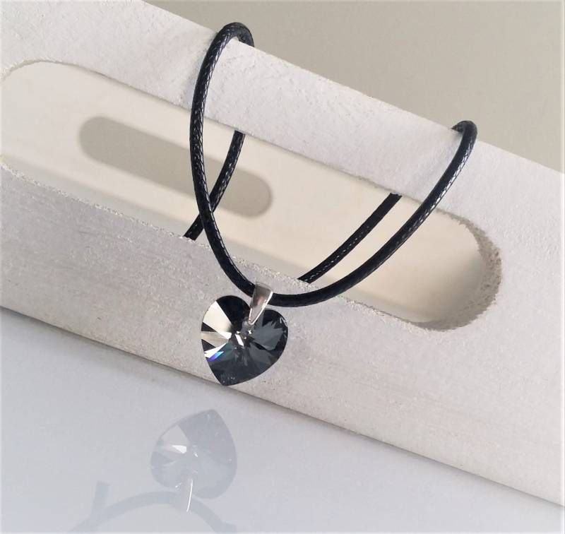 Kette // Herzkette Anthrazit Kette // Herzkette Anthrazit von YourSweetDreamsDE