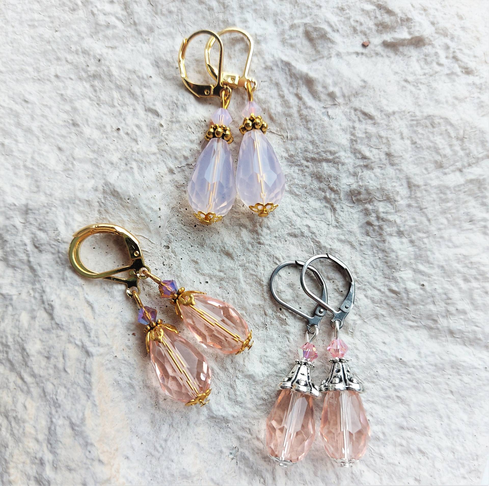 Ohrringe // Glas Tropfen | Rosa - Farbwahl von YourSweetDreamsDE