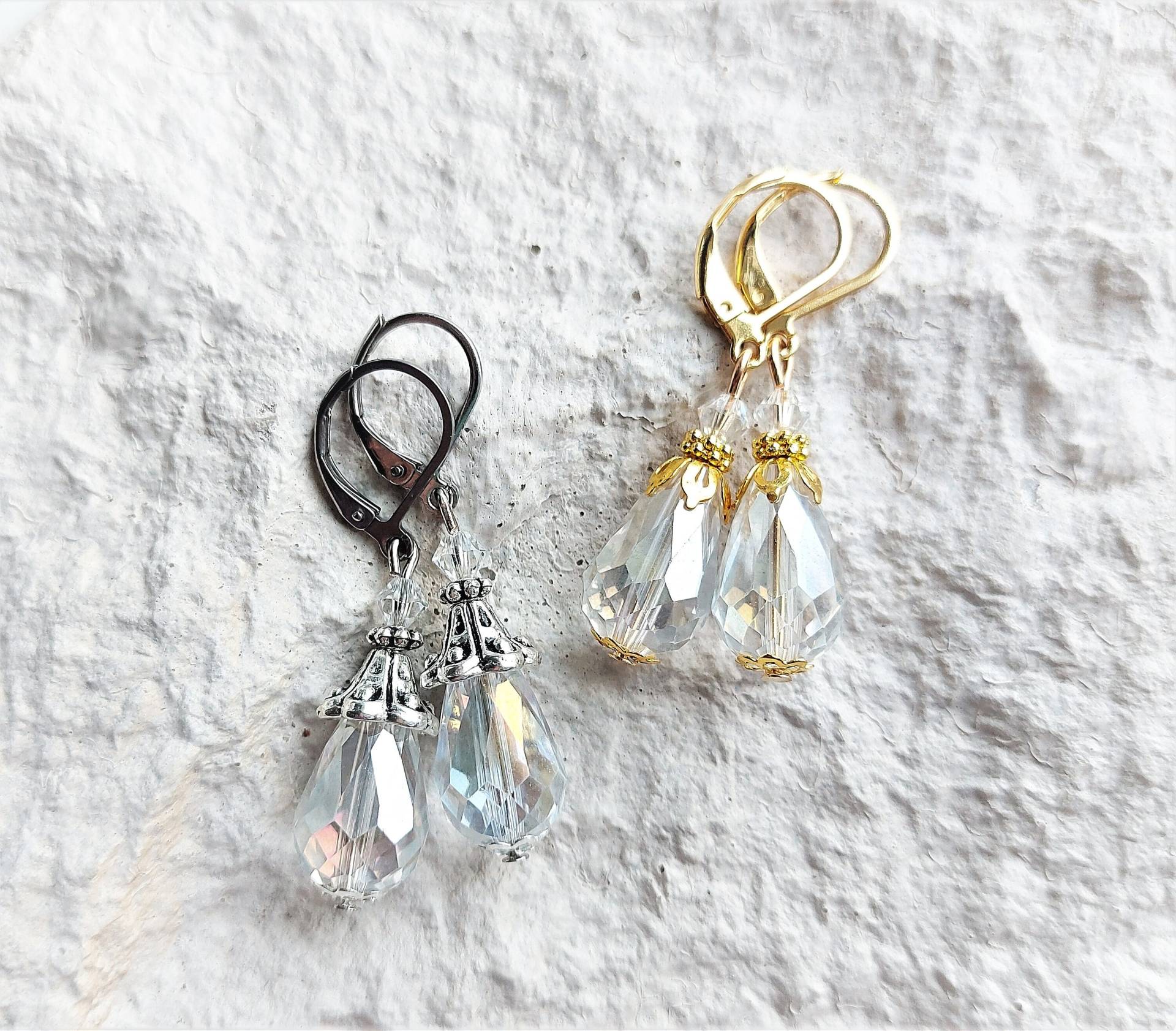 Ohrringe // Glas Tropfen | Transparent/Farbwahl von YourSweetDreamsDE