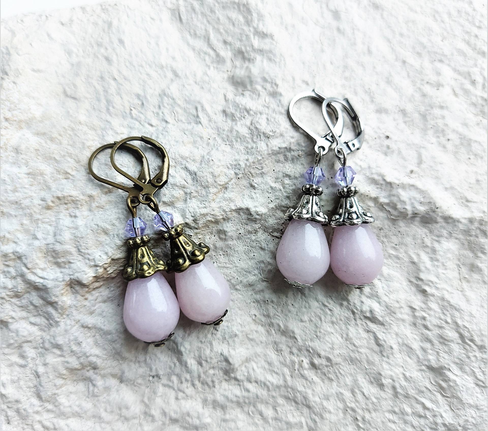Ohrringe // Jade Tropfen | Rosa/Farbwahl von YourSweetDreamsDE