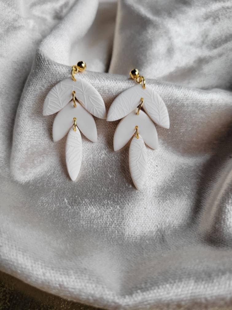 Polymerclay|Ohrringe|Bride|Braut|Weiß|Gold|Geschenk|Freundin Polymerclay|Ohrringe|Bride|Braut|Weiß|Gold|Geschenk|Freundin von YourTimelessLove