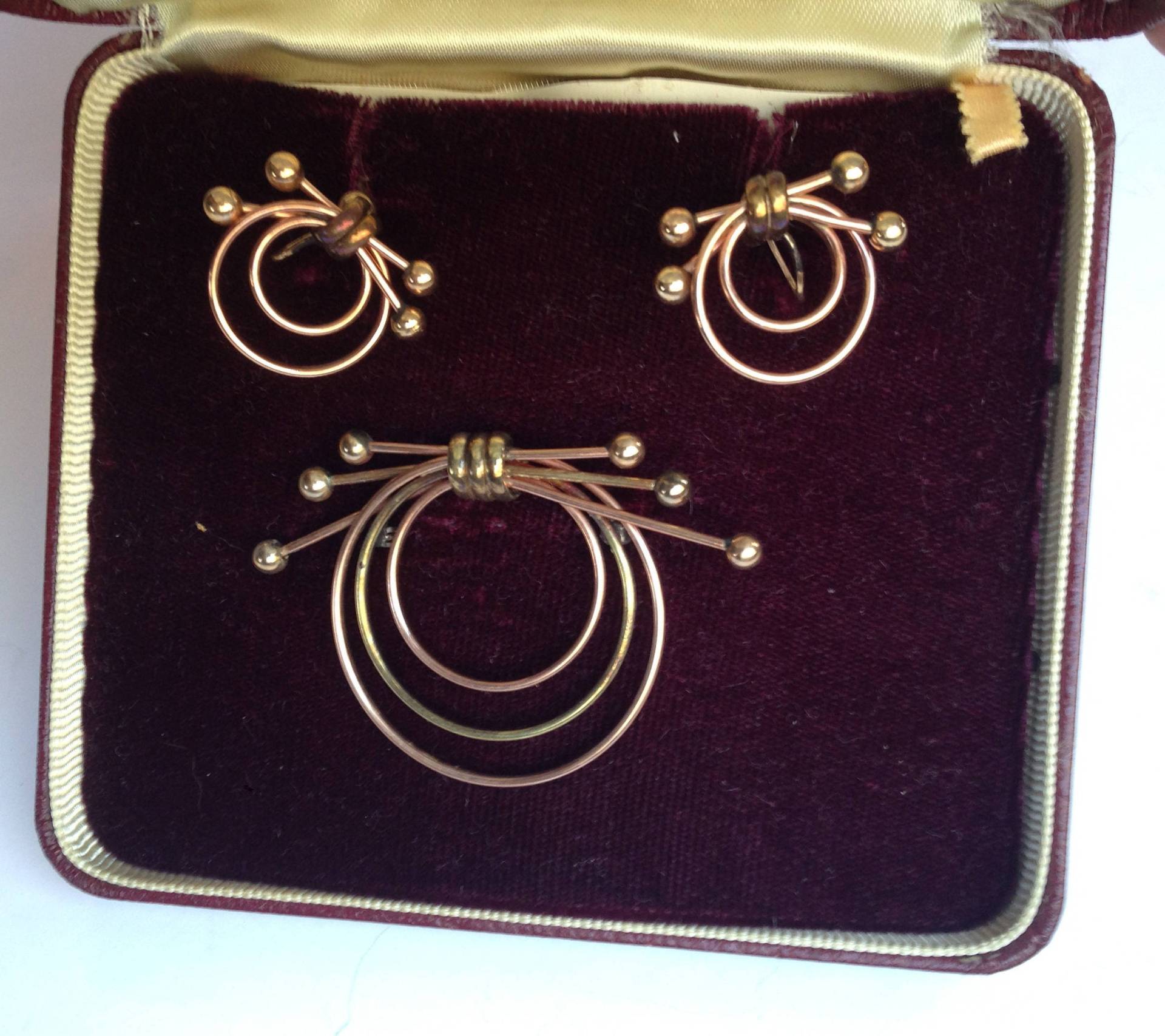 Gold Filled Brosche Und Ohrringe Set Von Jms von YourTurnVintageStore
