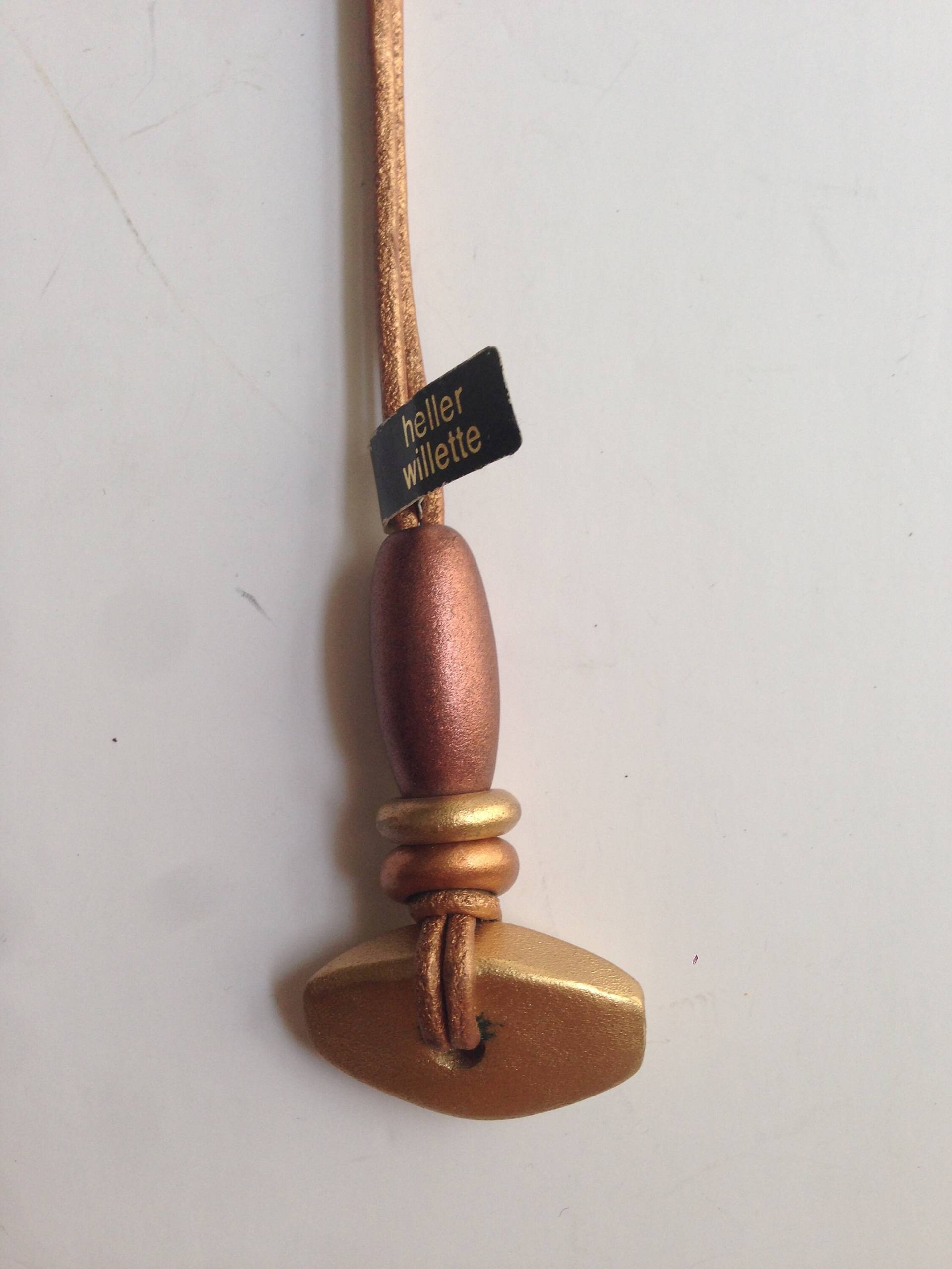 Heller Willette Leder/Holz Kette von YourTurnVintageStore