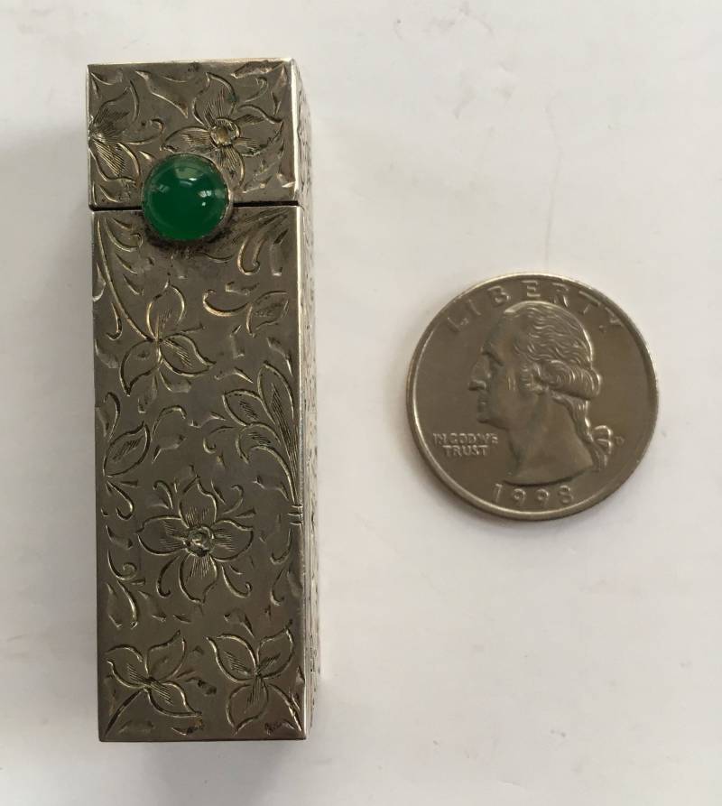 Silber 800 Vintage Gravur Lippenstifthalter Mit Spiegel Silber 800 Vintage Gravur Lippenstifthalter Mit Spiegel von YourTurnVintageStore