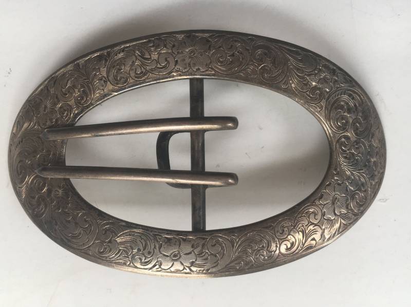 Victorian Sterling Silber Geätzte Schärpe Gürtelschnalle von YourTurnVintageStore