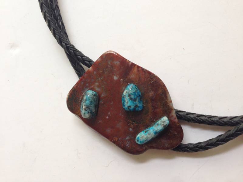 steinkrawatte Mit Türkis steinkrawatte Mit Türkis von YourTurnVintageStore