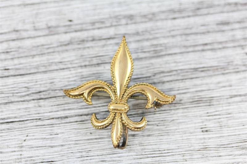Victorian Gold Filled Brosche Fleur De Lis Anhänger Uhrenbügel Hübsches von YourVintageStyle