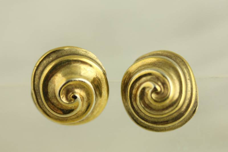 Vintage Elizabeth Errico Sterling Silber Ohrringe Goldton Wirbel Pierced | Et262 von YourVintageStyle