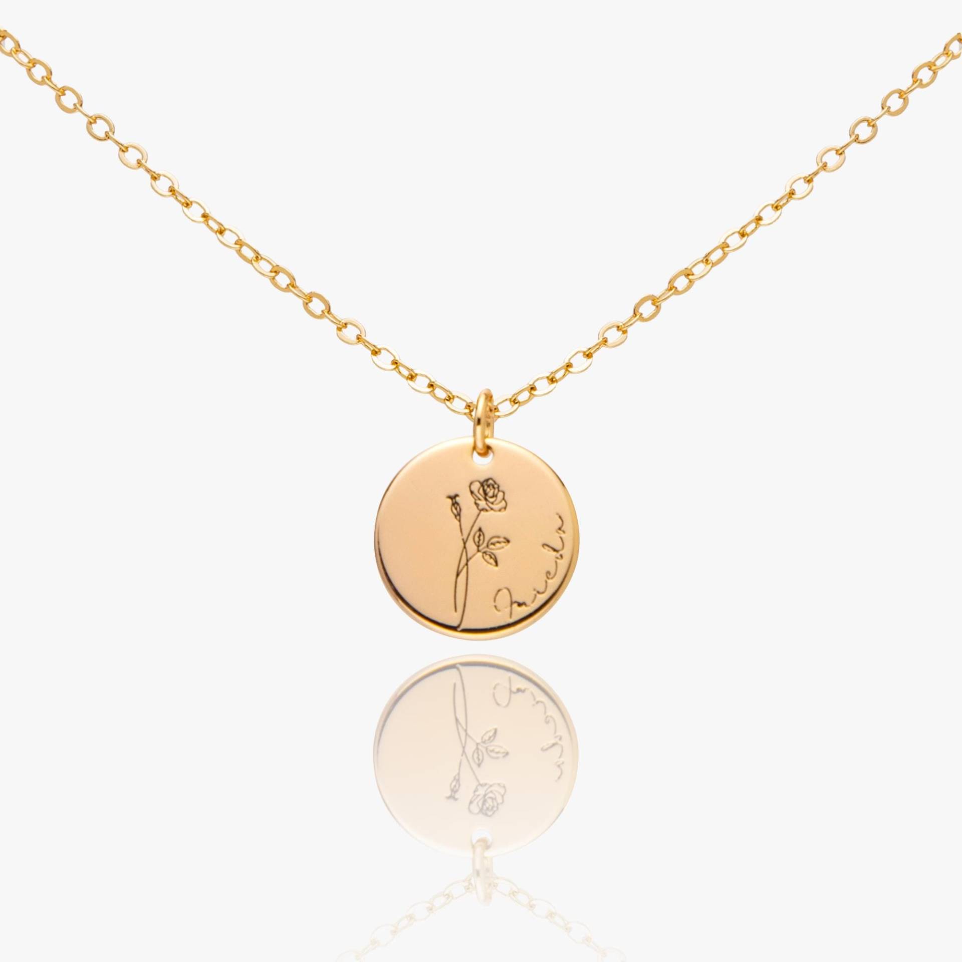 Custom Floral Pendant | Personalized Flower Necklace Rose Charm Circle Gold, Silver, Copper Meaningfull Gift Birthdate Custom Floral Pendant | Personalized Flower Necklace Rose Charm Circle Gold, Silver, Copper Meaningfull Gift Birthdate von YourWishPrinted