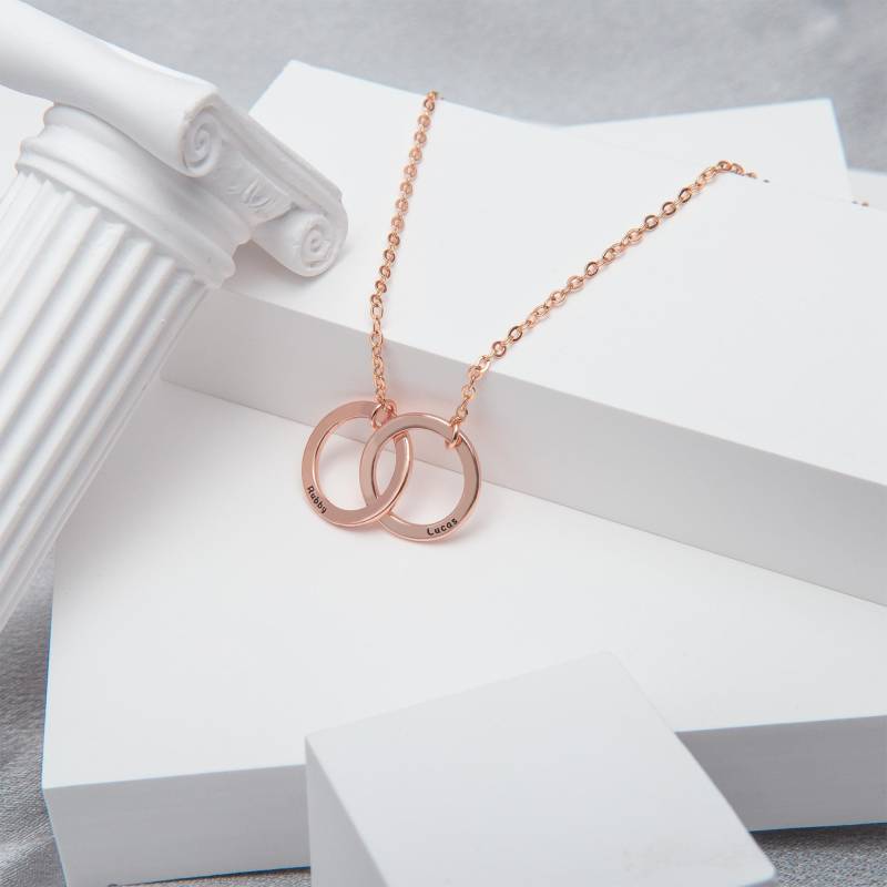 Custom Interlocking Circle Pendant | Personalized Ring Necklace Lock Charm Gold Engraved Gift Idea von YourWishPrinted