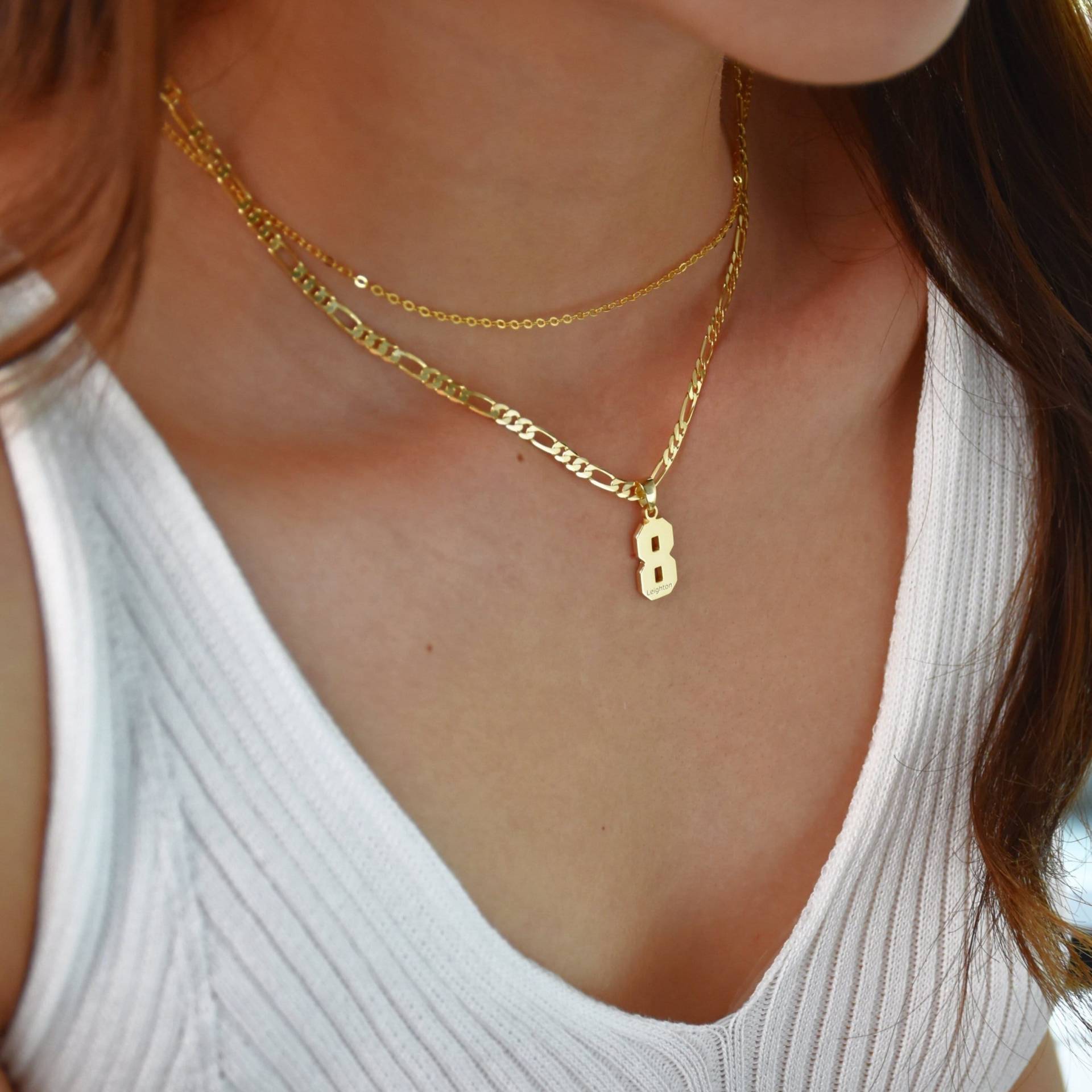 Personalisierte Halskette Mit Gravur&namens-Baseball/Fußball-Nummer Anhänger Für Männersport-Team-Nummern-Halskette Nummer-Anhänger von Yourluckgifts