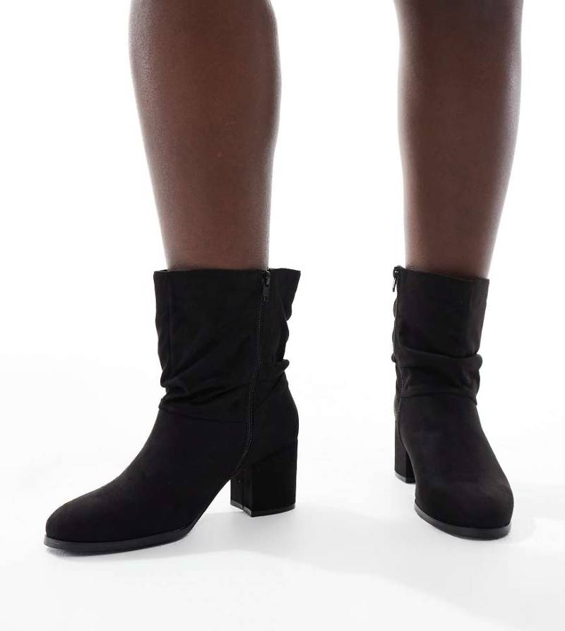 Yours - Ankle-Boots in Schwarz mit lockerem Schaft von Yours