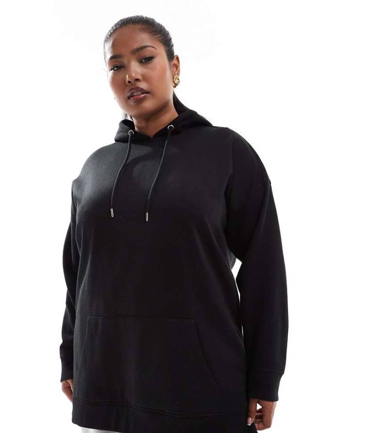 Yours - Basic-Kapuzenpullover in Schwarz von Yours