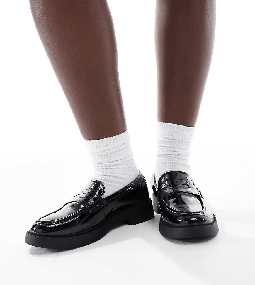 Yours - Lack-Loafer in Schwarz von Yours