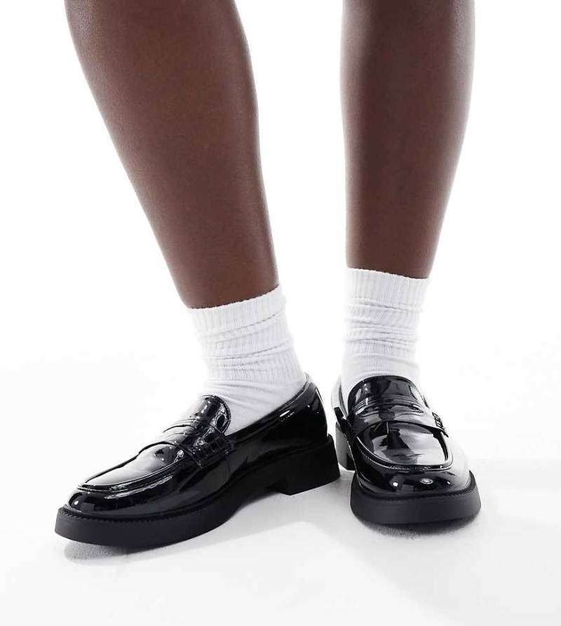 Yours - Lack-Loafer in Schwarz von Yours