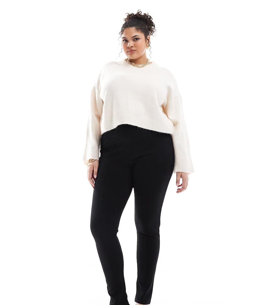 Yours - Ponte-Hose in Schwarz mit hohem Bund von Yours