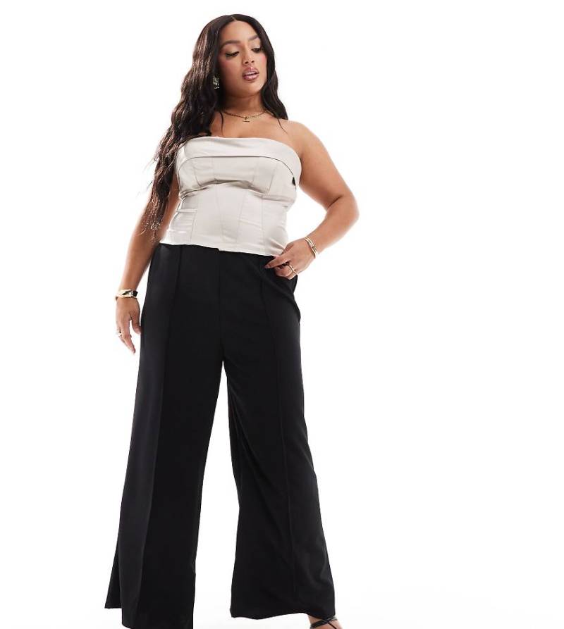 Yours - Weit geschnittene Hose in Schwarz von Yours