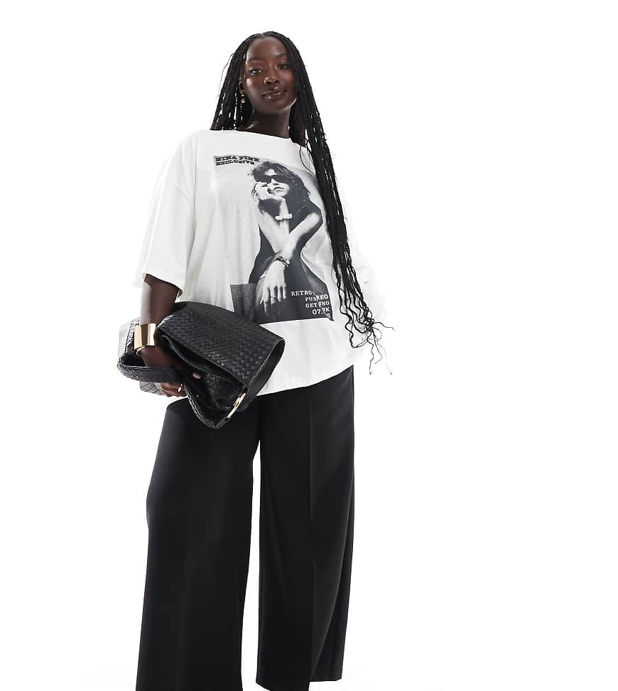 Yours - Weit geschnittene Schlupfhose aus Webstoff in Schwarz von Yours