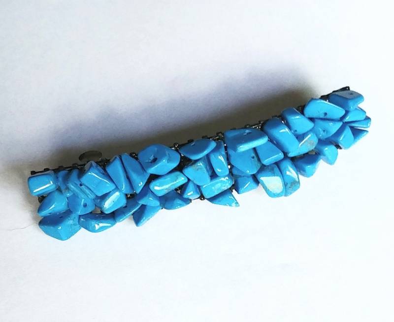 Handgefertigte Türkis-Chip-Haarspange Blaues Haarspangen-Accessoire von YoursOccasionally
