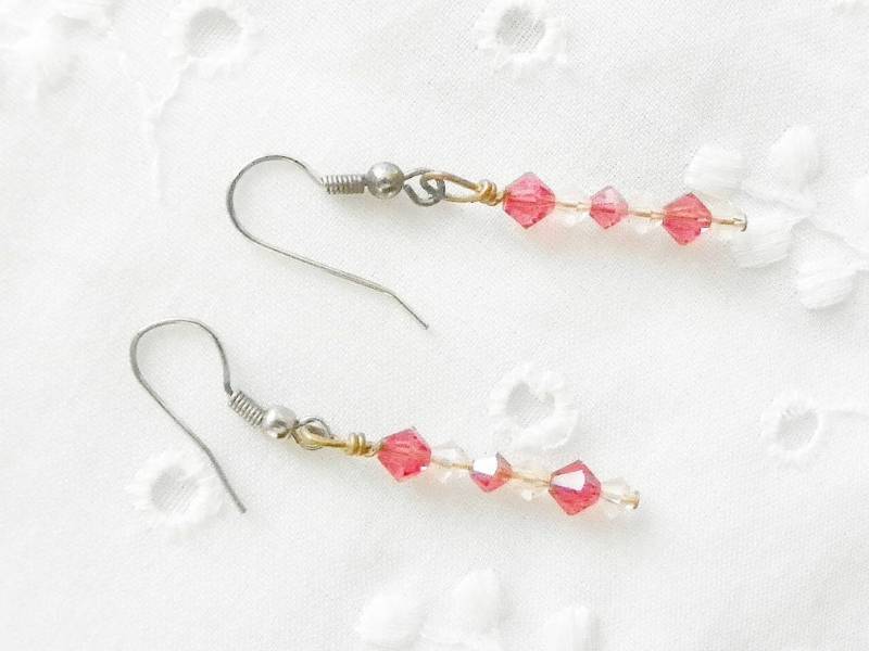 Handgemachte Pfirsich Swarovski Kristall Ohrringe Art Deco Hochzeitsschmuck von YoursOccasionally