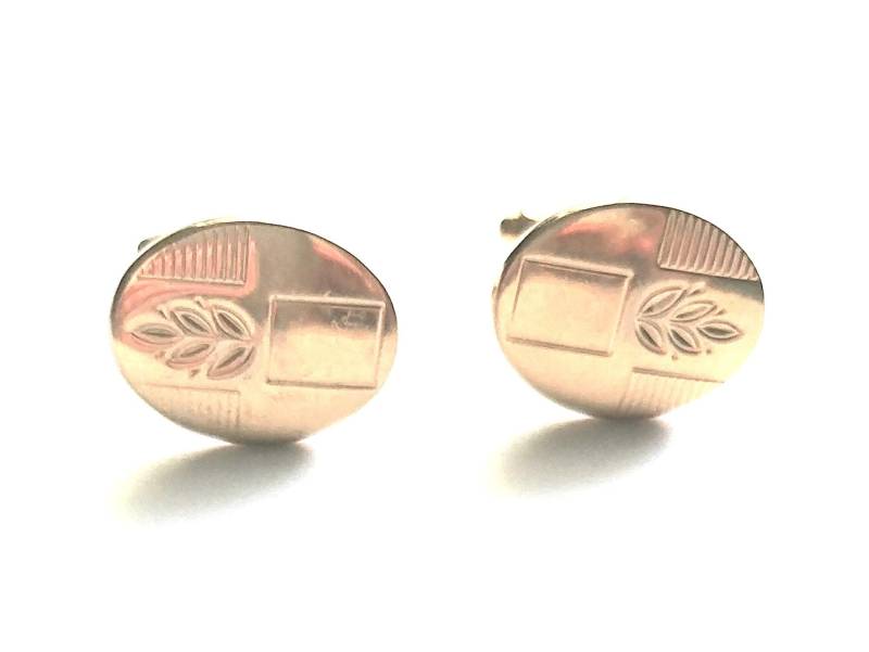 Vintage Manschettenknöpfe Goldfarben Geätzt Oval 1960S Hochzeit Trauzeugen Schmuck von YoursOccasionally