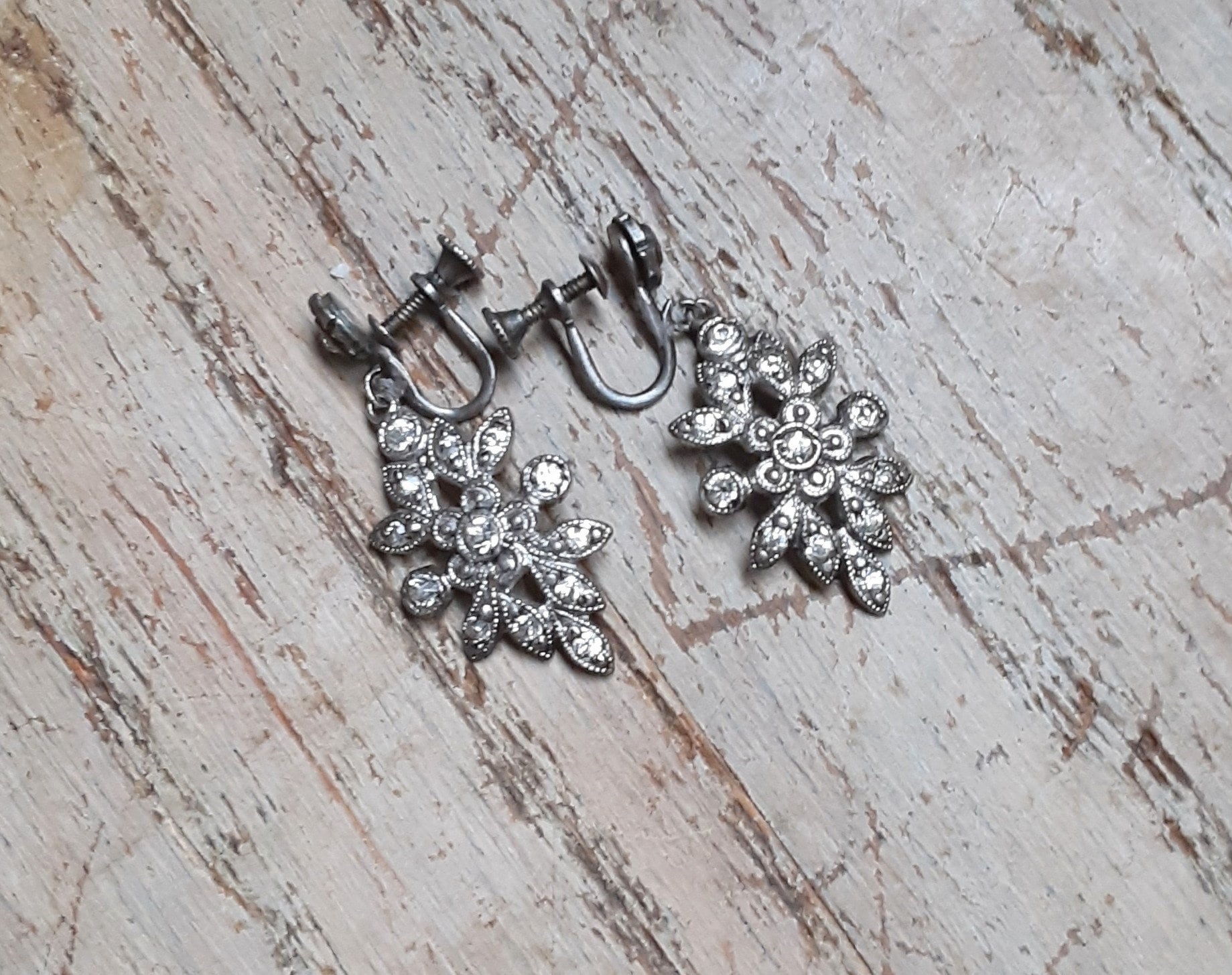 Strass Ohrringe Aretes Sterling Silber Screw Back Hochzeit Braut Vintage Schmuck Vendimia Joyeria Ihre, Gelegentlich von YoursOccasionally