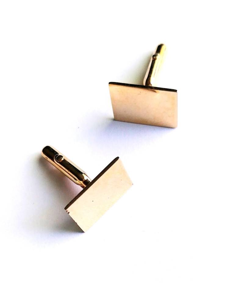 Vintage Swank Manschettenknöpfe Gold Ton Rechteckig Trauzeugen Geschenk von YoursOccasionally