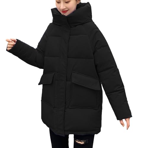 2023 Winterjacke Damen Mantel Steppjacke Übergangsjacke Leichte Lang Daunenjacke Steppmantel Pufferjacke Winddicht Oversize Daunenmantel Gesteppte Jacke Baggy Outdoorjacke Wintermantel Parka Übergang von Yourumao