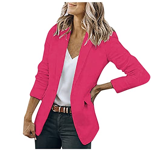 Blazer Damen Elegant Sportlich Longblazer Kostüme Leichter Sommerblazer Jersey Blazer Anzug Jacke Trenchcoat Sweatblazer Festlich Blazerjacke Slim Fit Büro Jacke Mantel Offen Cardigan Revers Outfit von Yourumao