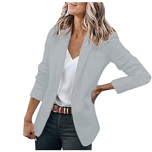 Blazer Damen Elegant Sportlich Longblazer Kostüme Leichter Sommerblazer Jersey Blazer Anzug Jacke Trenchcoat Sweatblazer Festlich Blazerjacke Slim Fit Büro Jacke Mantel Offen Cardigan Revers Outfit von Yourumao